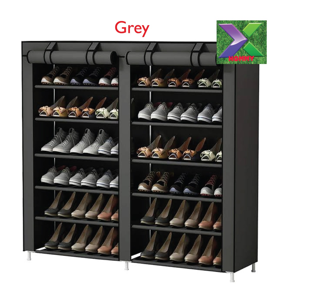 Hommy Wardrobe Large Capacity Assemble Closets Portable  36 PAIRS 2 COLUMN 6 LAYERS SHOERACK