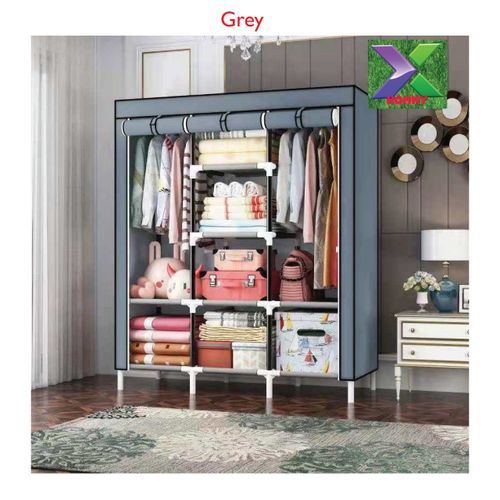 Hommy WOODEN  wardrobe large collective locker clothing manager wardrobe portable3 three column wardrobe