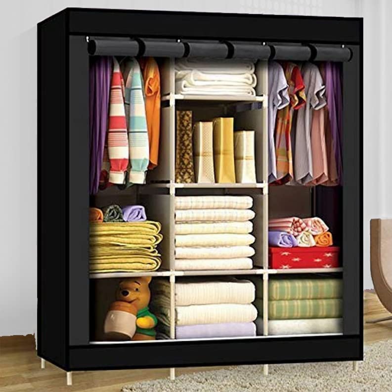 Hommy WOODEN  wardrobe large collective locker clothing manager wardrobe portable3 three column wardrobe