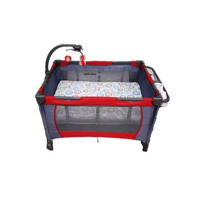 Generic Play pen Baby playpen, Baby Bed, Baby Crib - Baby Travel Cot | It is foldable and portal for easy travel storage compartment. | For 0-3 years (Maximum weight 15kg). Adjustable level (2 levels)