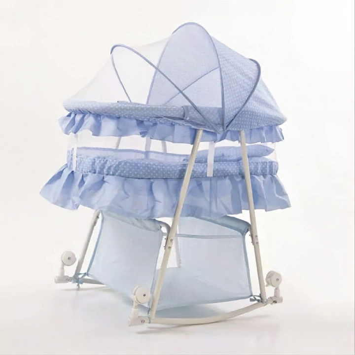 Baby Stroller With With Fabric Mosquito Net Infant Crib Baby Bed/Bassinet | Factory Outlet Baby Rocking Cradle Bed Mosquito Net, Available Swing Crib Thicken 5mm Bed Board, Infant Baby Rocking Bed