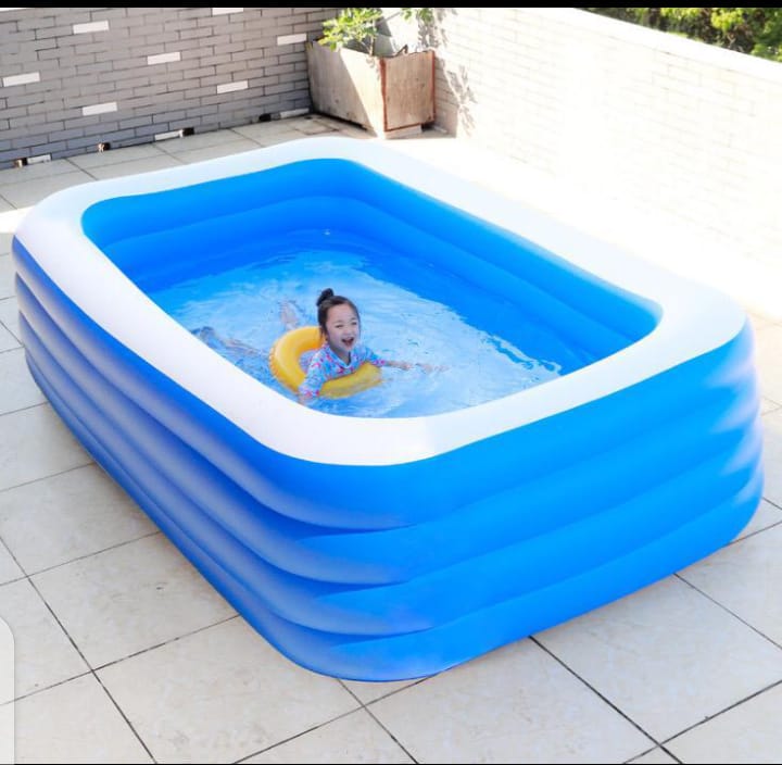 Inflatable swimming pool Family  Inflatable Swimming Pools  |  Thickened Family Pool for  Children  Adults, PVC  Folding Durable Swim Center Family  Inflatable  Pool Family  Kid  Adult  Bath Tubs 95IN