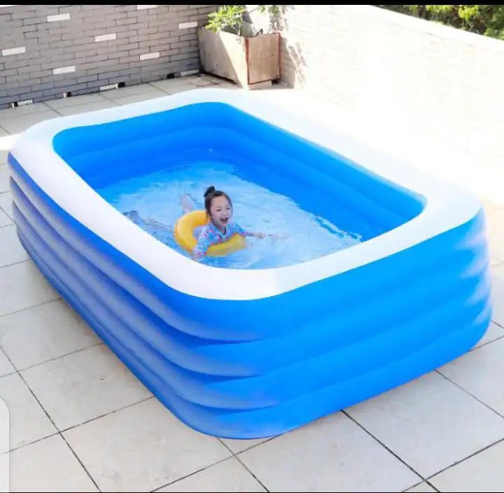 Inflatable swimming pool Family  Inflatable Swimming Pools  |  Thickened Family Pool for  Children  Adults, PVC  Folding Durable Swim Center Family  Inflatable  Pool Family  Kid  Adult  Bath Tubs 95IN