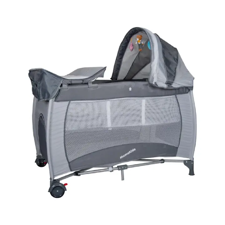 Sleepy Camo COT  |  Unzip  the  side  of  the  Mamakids  Sleepy  Camp Cot  for playpen entrance   |  Changing table  with elevated sides for  easy  changing   |  Suitable from: Birth to 3 years