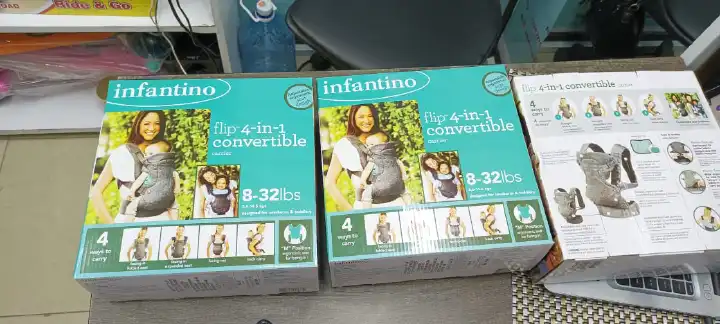 Infantino Flip Advanced 4-in-1 Carrier - Ergonomic, convertible, face-in and face-out front and back carry for newborns and older babies 8-32 lbs | Dimensions: (HxWxD) 15 x 10.0 x 2.0 Inches