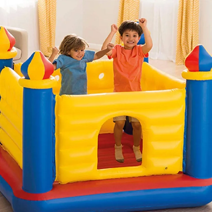 Playground INTEX 48259 Children Castle Trampoline Hip Hop Inflatable Sea Ball Pool Kiddie Pleasure Pool Gift | High soft walls preventing kids from falling | Intex Jump O Lene Castle Bouncer Age 3-6Y