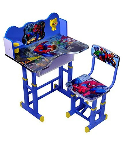 Generic Adjustable Kid's Study Table + a free study chair   |  Easy to assemble  |   BRIJBAZAAR Cartoon Printed Height Adjustable Kids Study Table with Chair Set(Wooden)  |  Suitable from 3yrs-10yrs