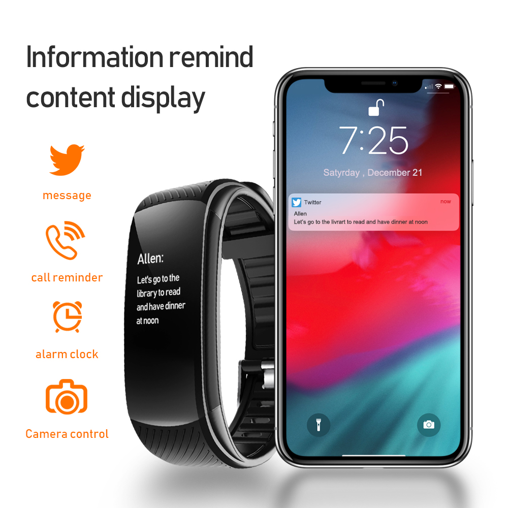 Sport Fitness Bracelet Waterproof Fitness Tracker Blood Pressure Heart Rate Monitor Smart Band Watch For Android IOS Phone