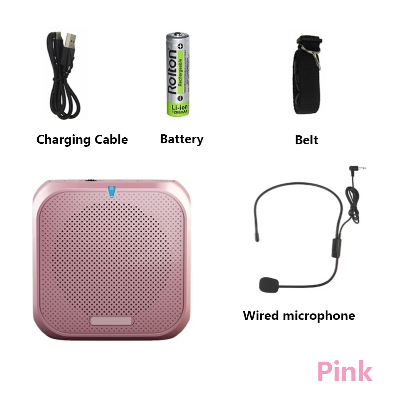 Voice Amplifier Megaphone Booster With Wired Microphone Loudspeaker Speaker FM Radio MP3