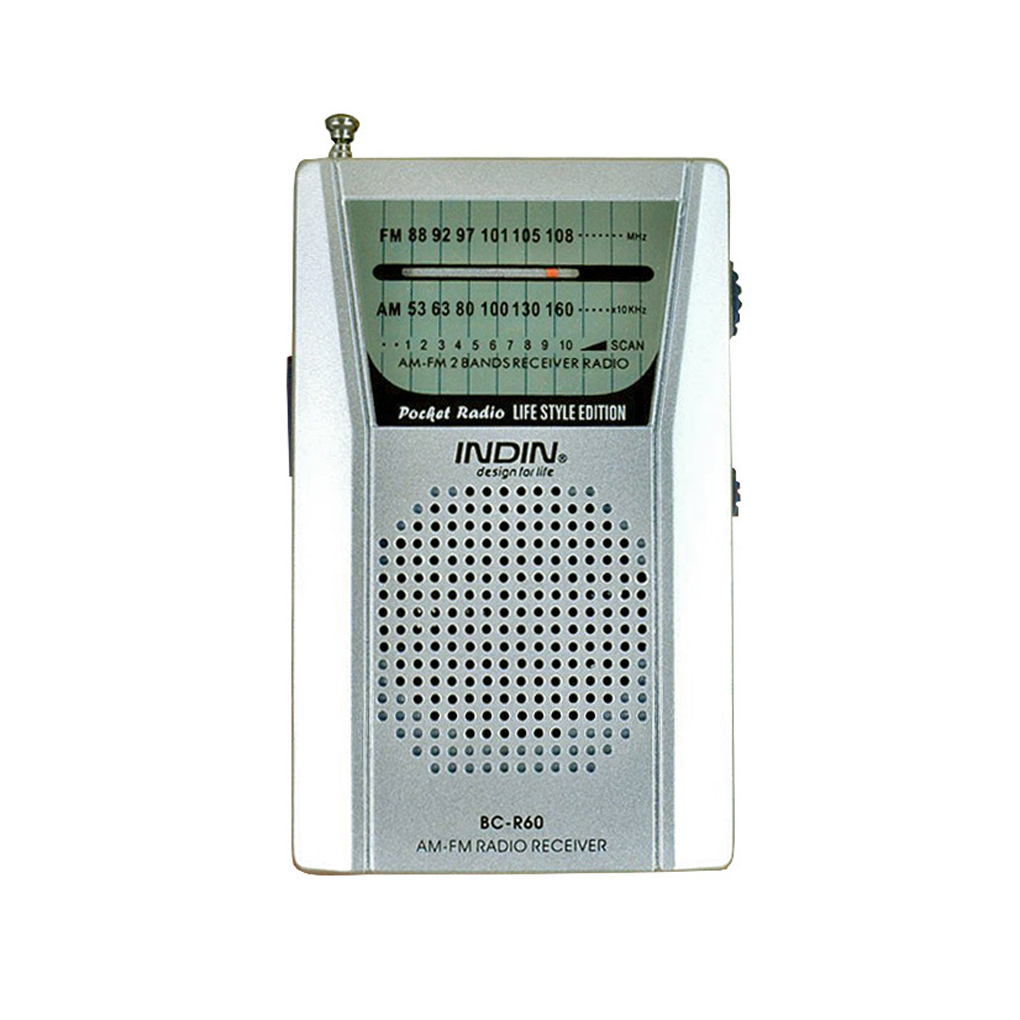 BC-R60 Pocket Radio Telescopic Antenna Mini AM/FM 2-Band Radio World Receiver with Speaker