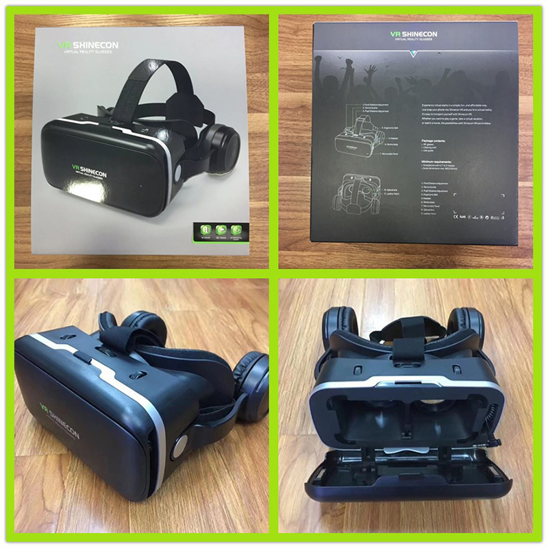VR Virtual Reality 3D Glasses vr box 3D Goggles Headset Helmet smart glasses With headphones