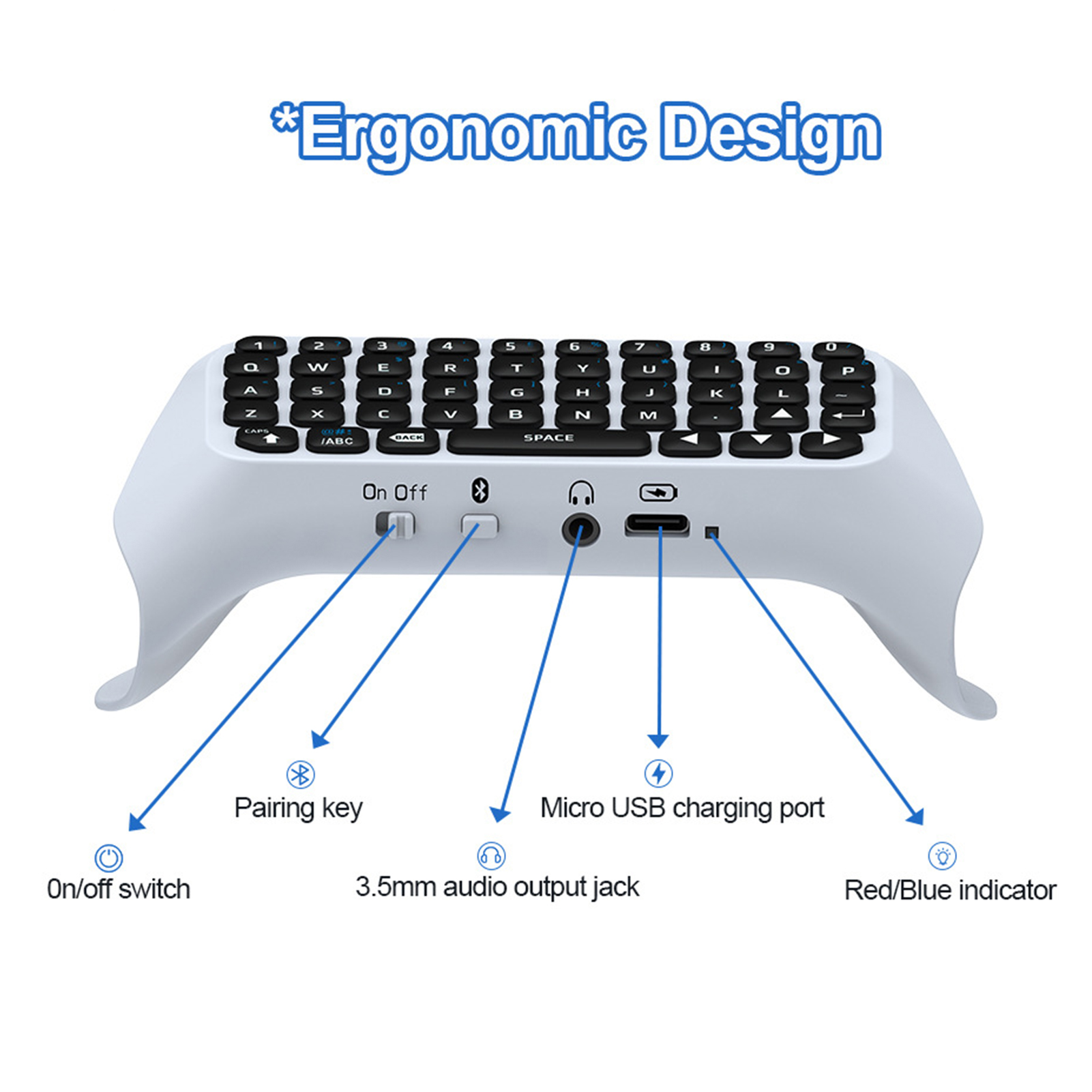 Wireless Bluetooth Keyboard for PS5 Controller Built In Speaker for Playstation 5 Game Accessories