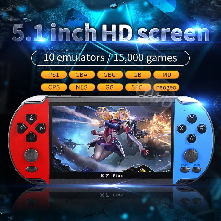 PSP game machine 5.1 inch  HD  screen 8G memory GBA game console handheld touch screen  Game Player 8G Double-rocker Retro Video Games MP5 Video Game Console