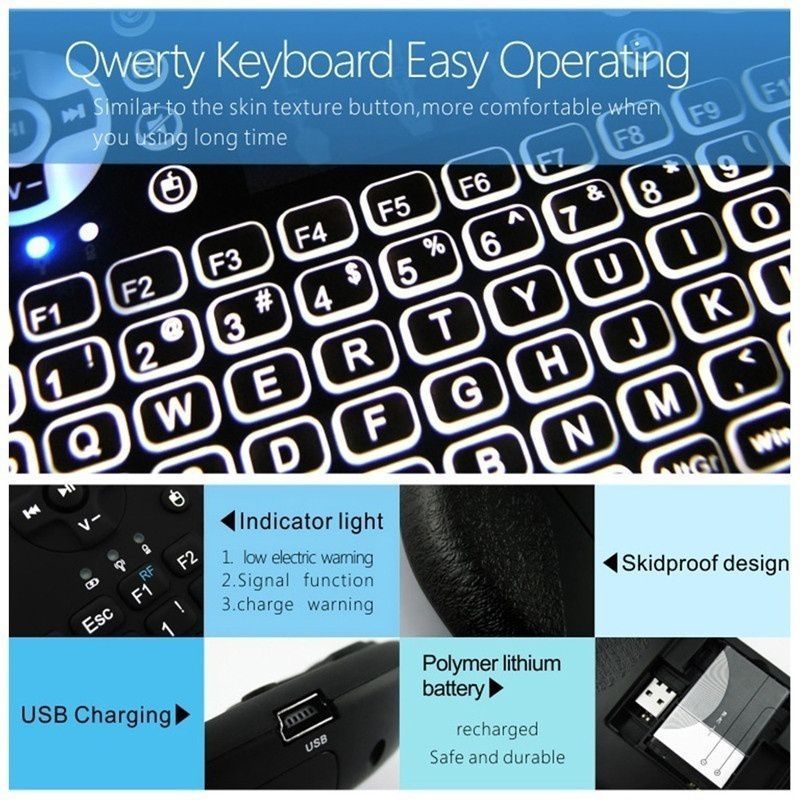 i8 Wireless Keyboard Russian English Hebrew Version i8+ 2.4GHz Air Mouse Touchpad Handheld for Android TV BOX Mini PC