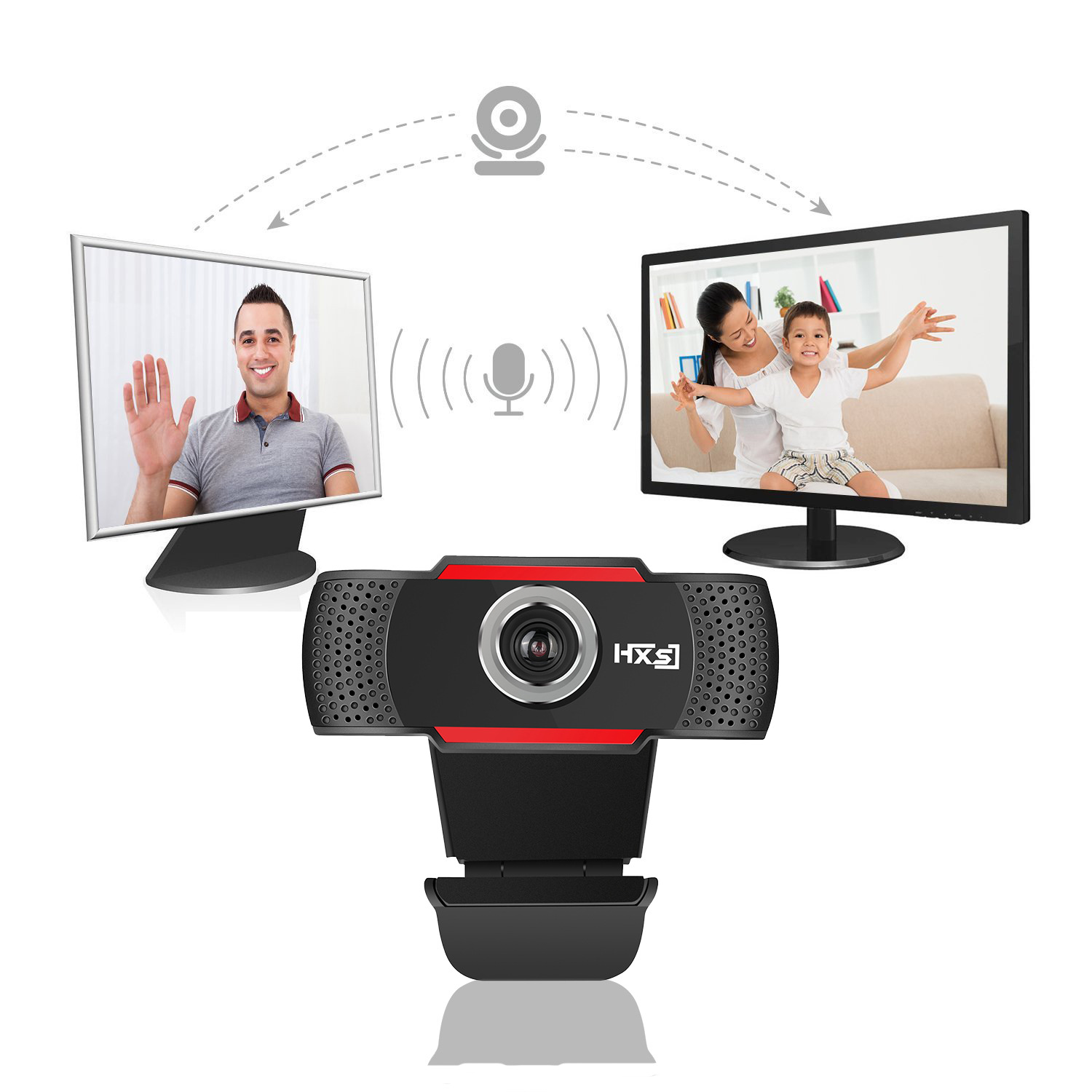 HXSJ conference HD camera manual focusing sound absorption microphone