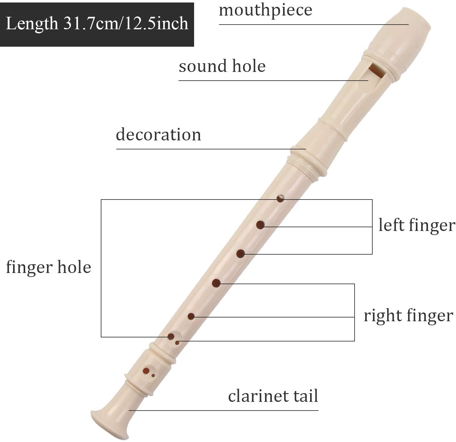 8 holes CBC Flute Recorder children Kinanda Musical Flute