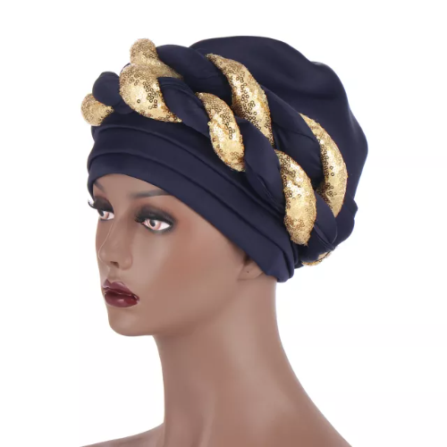 African Turban Headwear headgear headwrap Auto Gele Cap Muslim/indian Turban Hair Accesories