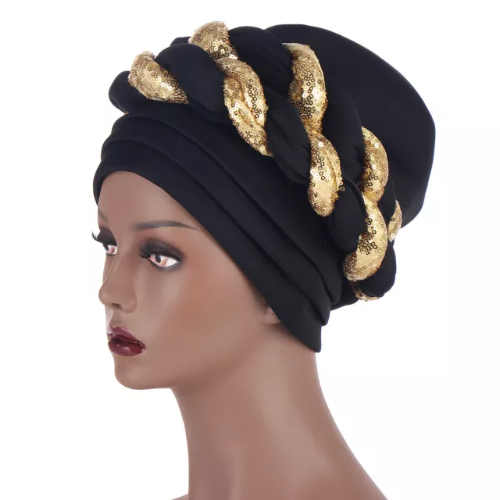 African Turban Headwear headgear headwrap Auto Gele Cap Muslim/indian Turban Hair Accesories
