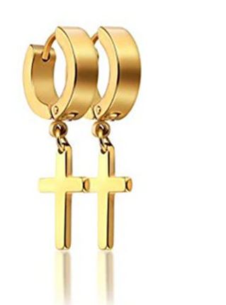 Stainless Steel Cross Earrings Stud Earrings Women Men Studs Hoop Earrings.1Pair