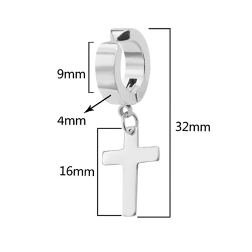 Stainless Steel Cross Earrings Stud Earrings Women Men Studs Hoop Earrings.1Pair