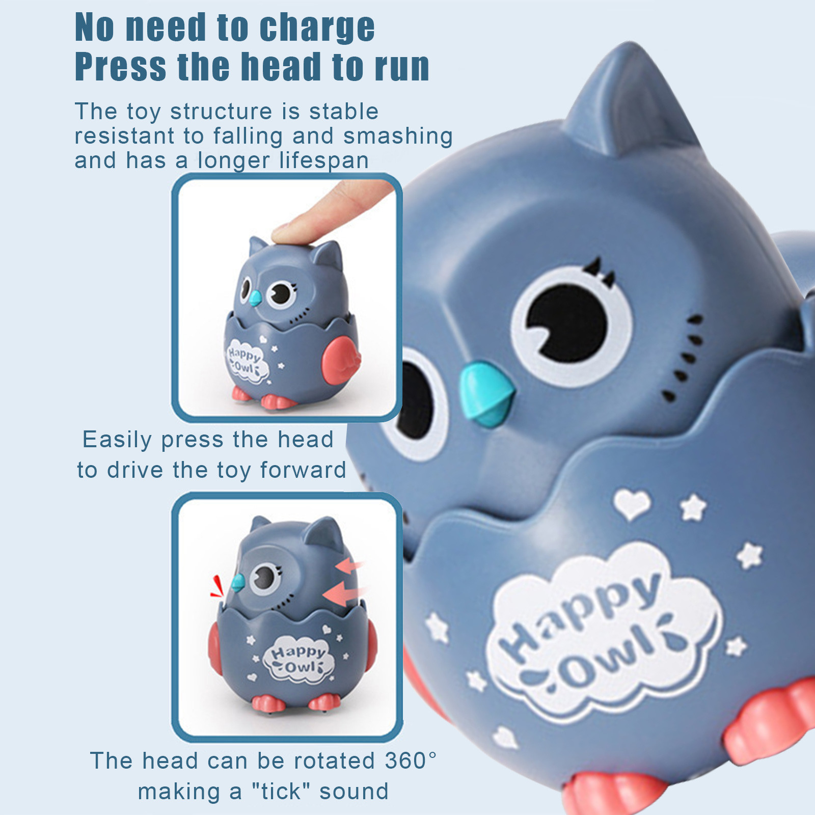 1pc Funny Owl Inertial Car Toys Baby Boy Girl Pull Back Toys Kindergarten Kids Inertial Toy Car