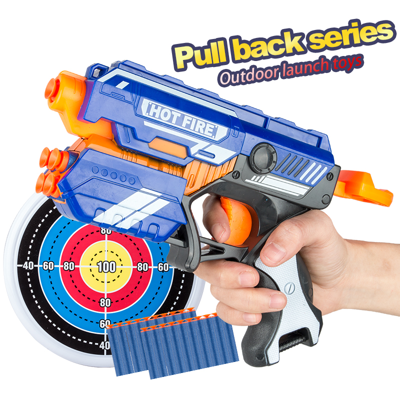 New Manual Soft Bullet Gun Suit for Nerf Soft bullets Toy Pistol Gun Long Range Dart Blaster Kids