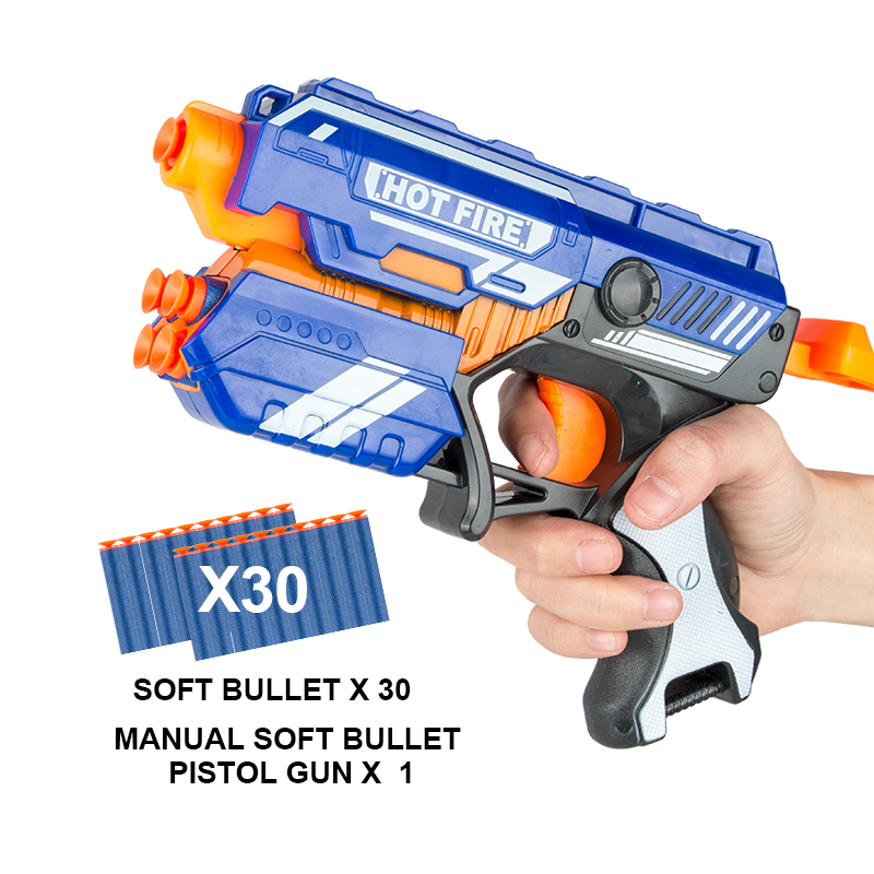 New Manual Soft Bullet Gun Suit for Nerf Soft bullets Toy Pistol Gun Long Range Dart Blaster Kids