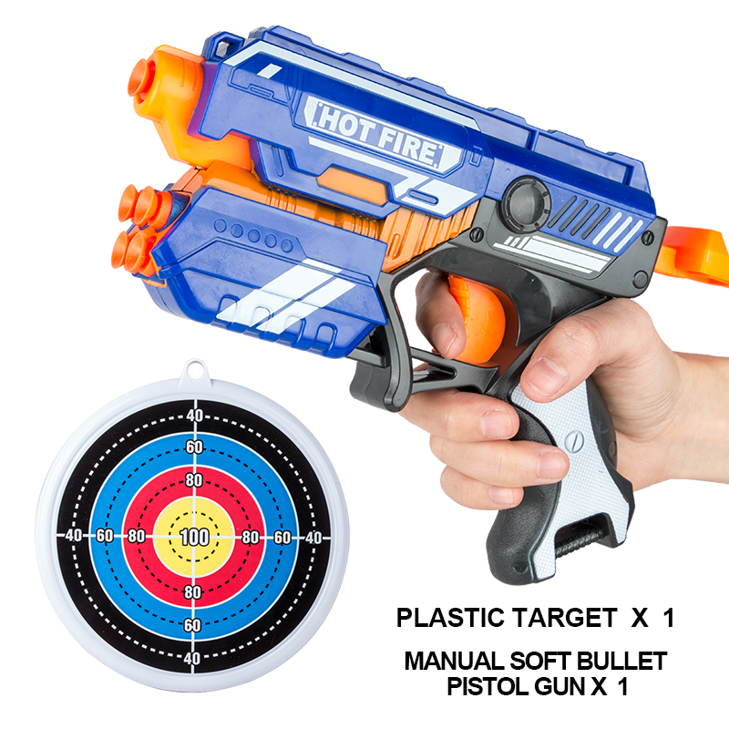New Manual Soft Bullet Gun Suit for Nerf Soft bullets Toy Pistol Gun Long Range Dart Blaster Kids