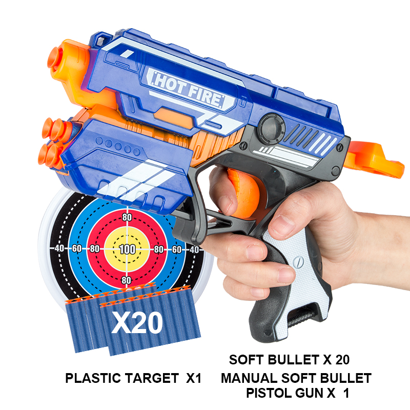 New Manual Soft Bullet Gun Suit for Nerf Soft bullets Toy Pistol Gun Long Range Dart Blaster Kids