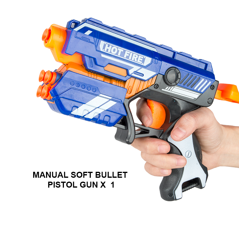 New Manual Soft Bullet Gun Suit for Nerf Soft bullets Toy Pistol Gun Long Range Dart Blaster Kids