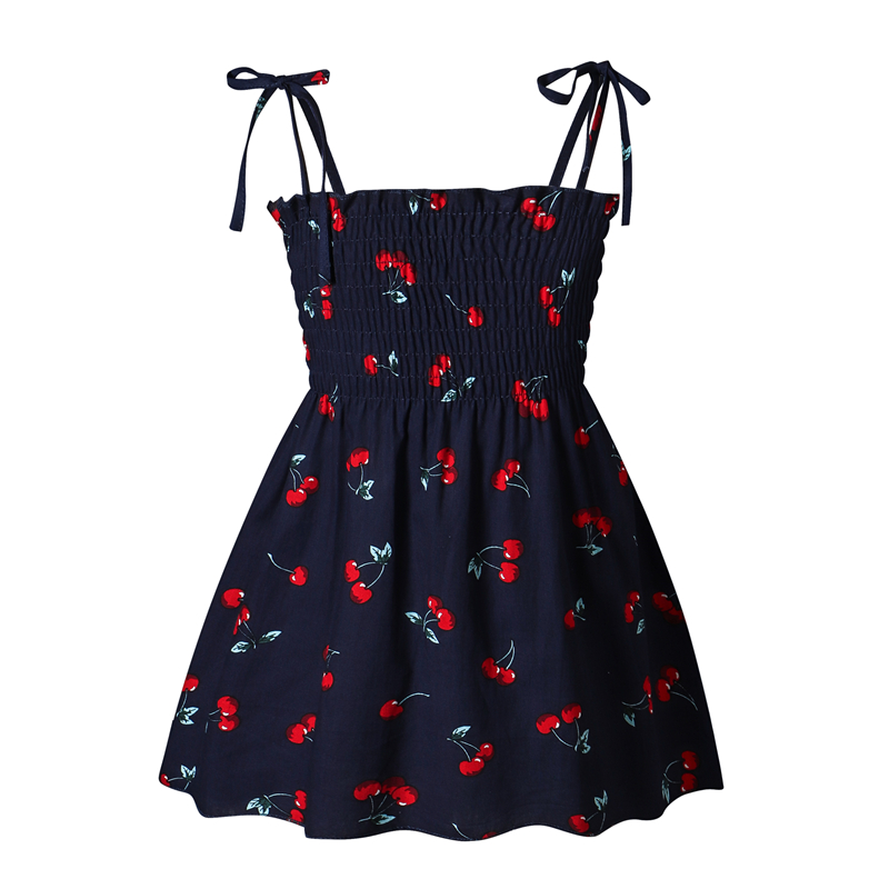 Kids Summer Sleeveless Strap Princess Dress Flower Print Children Clothes Girl Casual Sundress