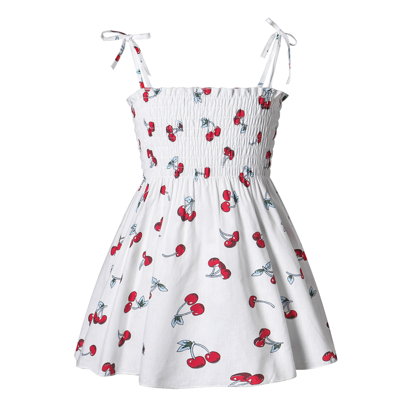 Kids Summer Sleeveless Strap Princess Dress Flower Print Children Clothes Girl Casual Sundress