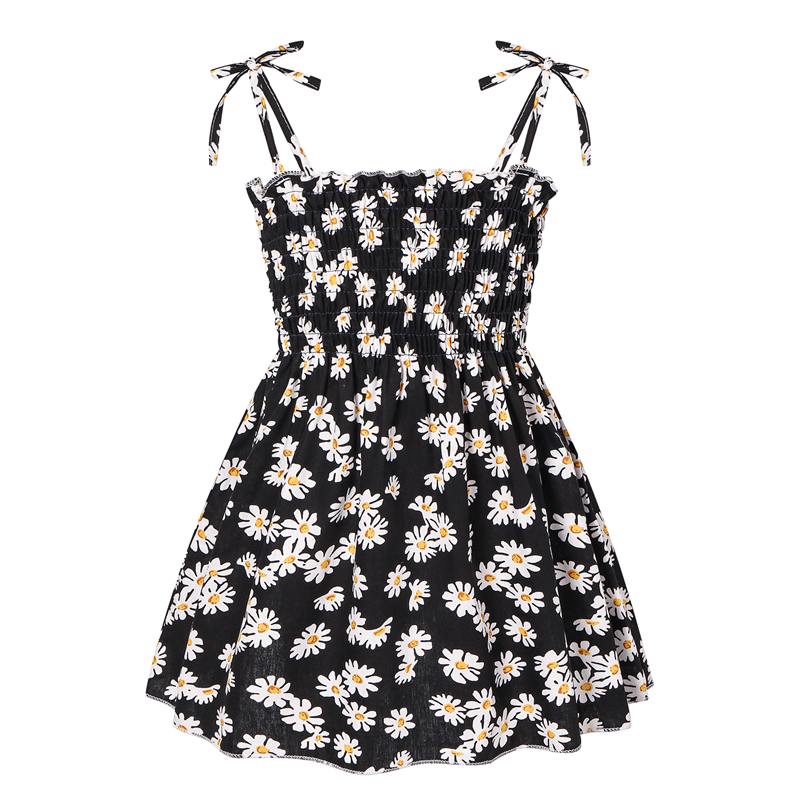 Kids Summer Sleeveless Strap Princess Dress Cotton Flower Print Children Clothes Girl Sundress