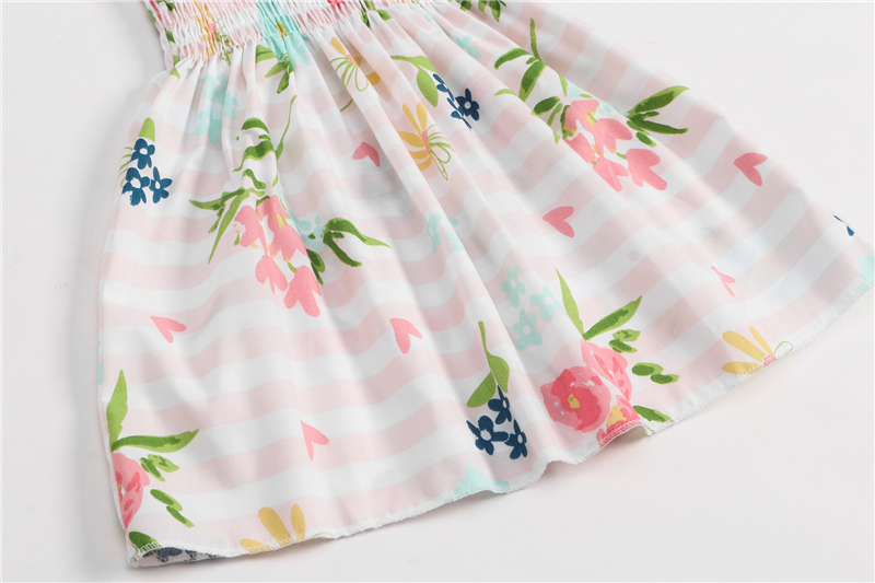 Kids Summer Sleeveless Strap Princess Dress Cotton Flower Print Children Clothes Girl Sundress