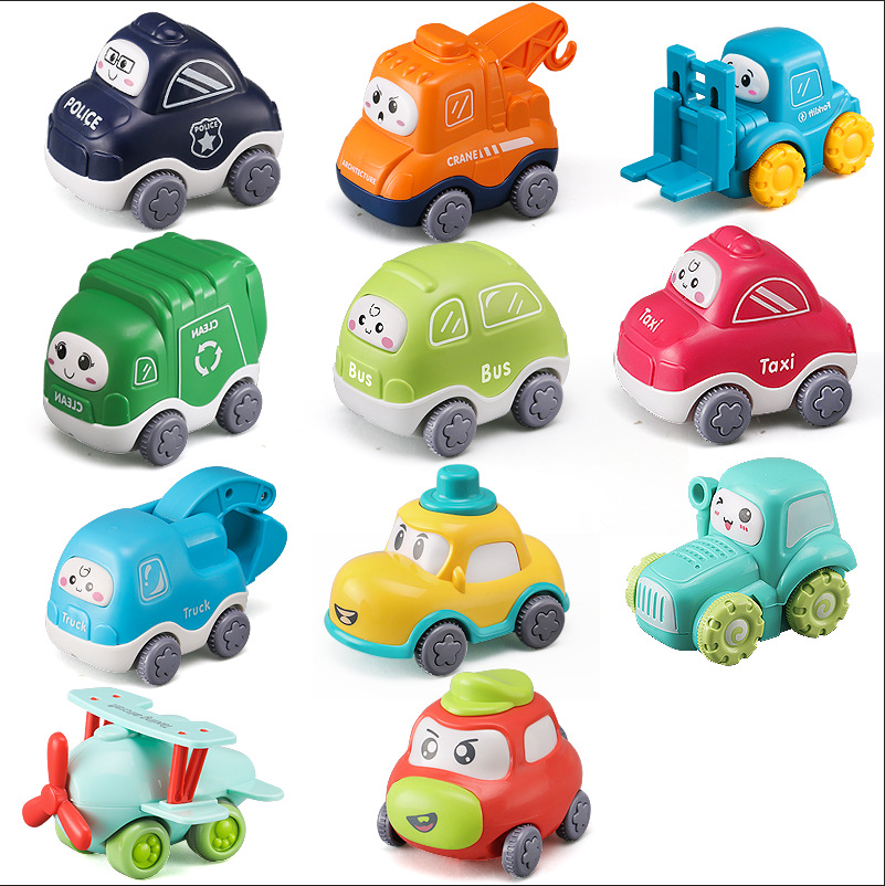 Cartoon Baby Toys Car Pull Back Cars Kids Montessori Vehicle Education Birthday Xmas Gift