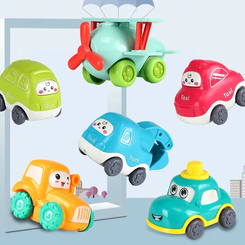 Cartoon Baby Toys Car Pull Back Cars Kids Montessori Vehicle Education Birthday Xmas Gift