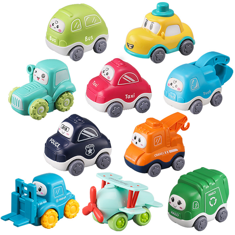 Cartoon Baby Toys Car Pull Back Cars Kids Montessori Vehicle Education Birthday Xmas Gift