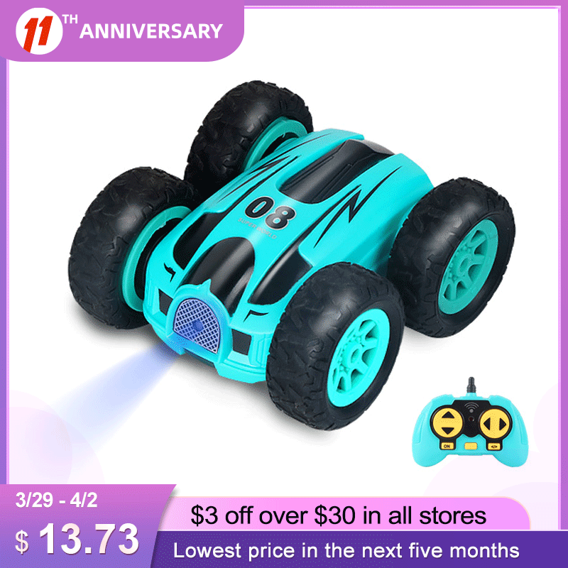3.7 inch RC Car 2.4G 4CH Double-sided bounce Drift Stunt Car Rock Crawler Roll Car