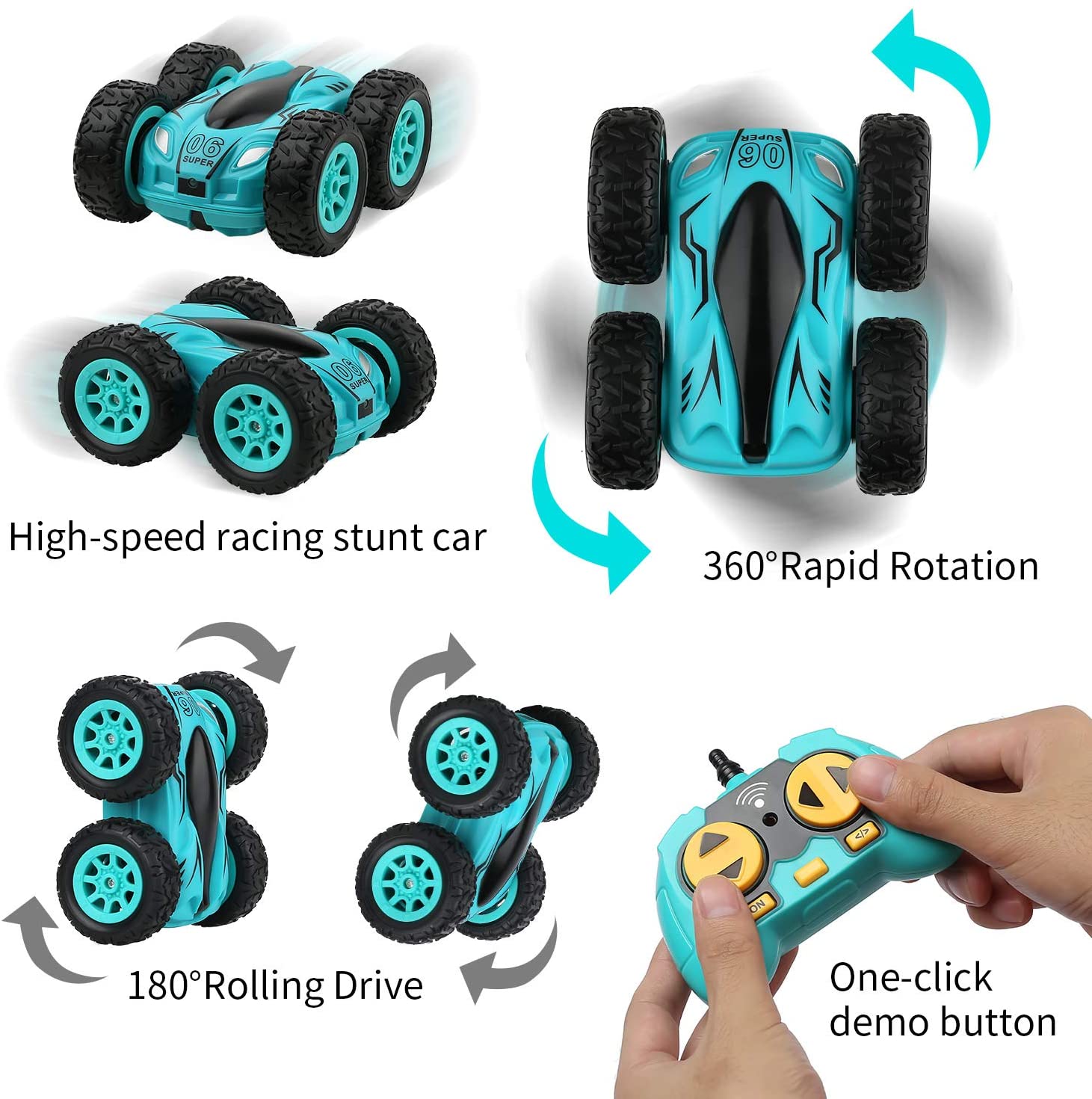 3.7 inch RC Car 2.4G 4CH Double-sided bounce Drift Stunt Car Rock Crawler Roll Car