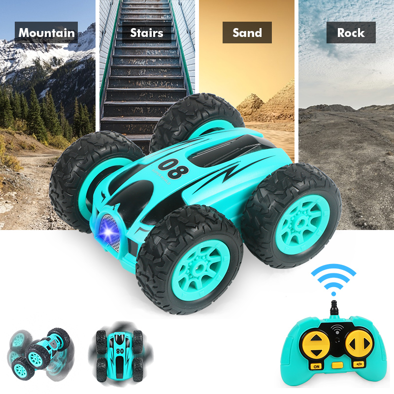 3.7 inch RC Car 2.4G 4CH Double-sided bounce Drift Stunt Car Rock Crawler Roll Car