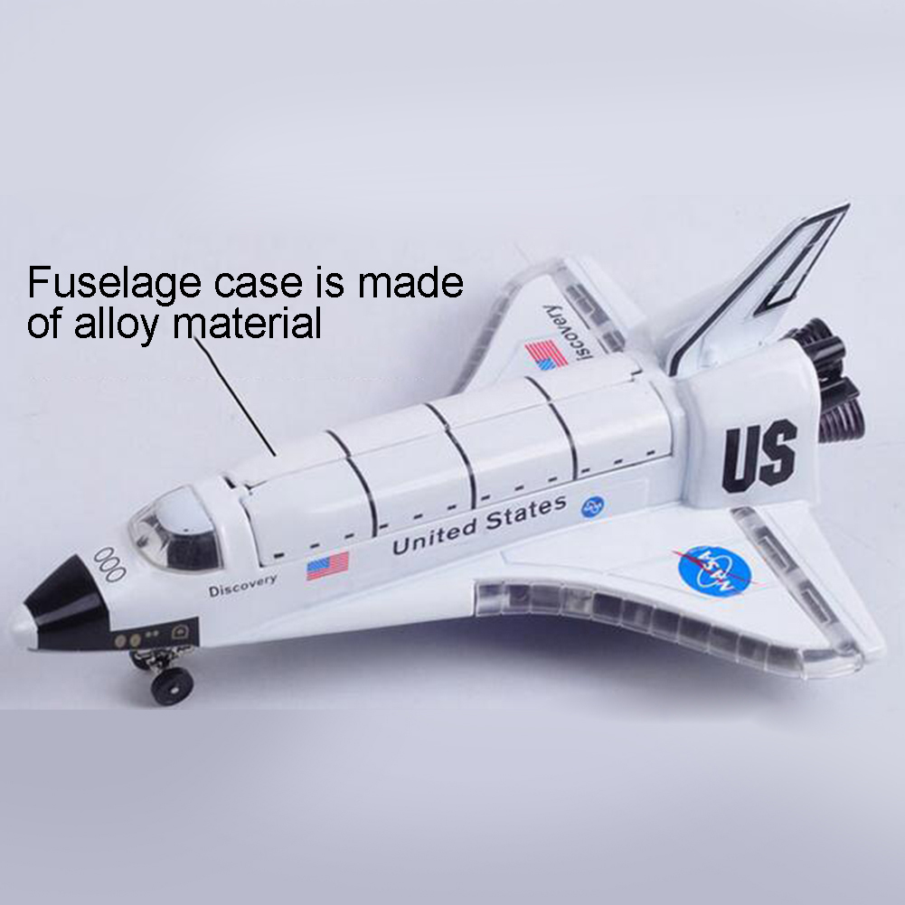 Diecast Space Shuttle Plane Pull back Model with Sound Light Display Stand Toy used