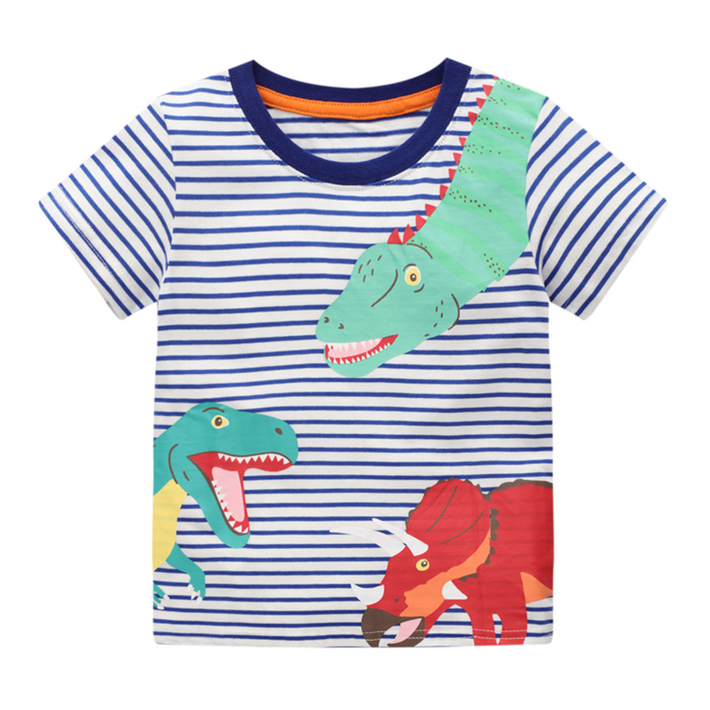 Jumping meters Boys Cartoon T shirts for Summer Children&apos;s Cotton Clothes Aircrafts Kids Tops Tees