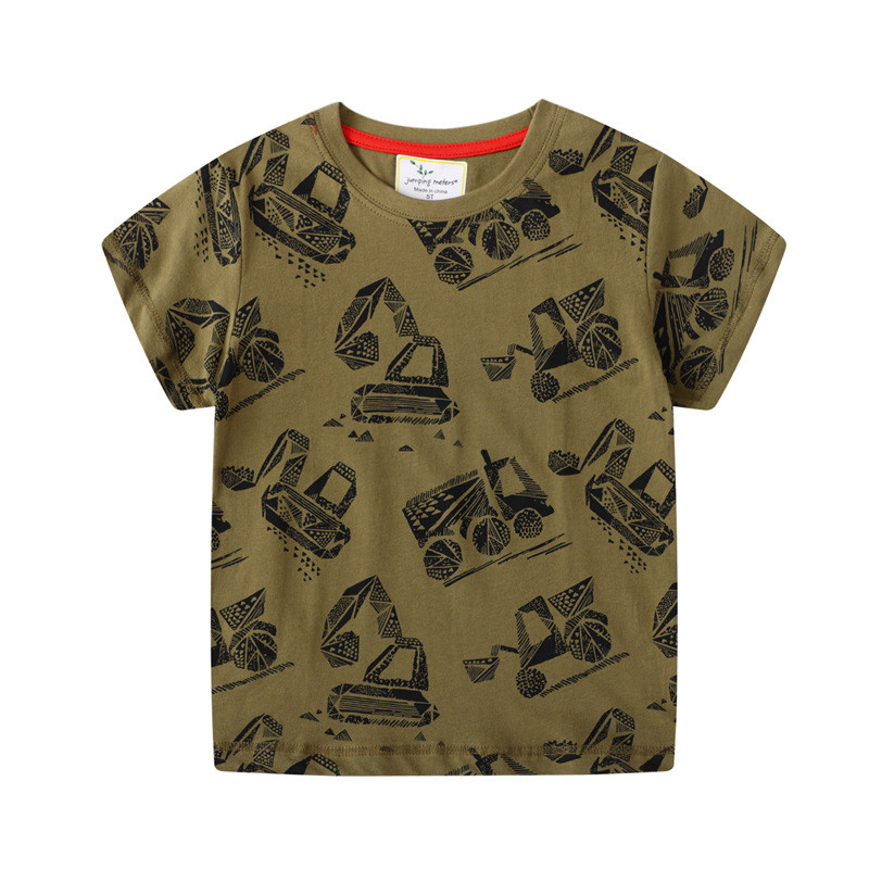 Jumping meters Boys Cartoon T shirts for Summer Children&apos;s Cotton Clothes Aircrafts Kids Tops Tees