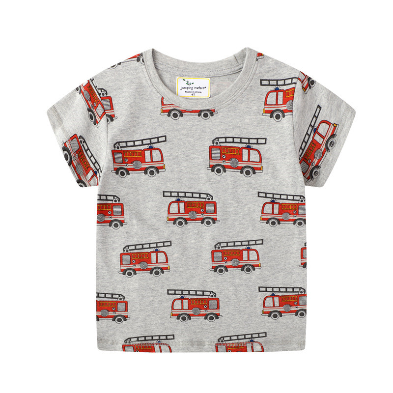 Jumping meters Boys Cartoon T shirts for Summer Children&apos;s Cotton Clothes Aircrafts Kids Tops Tees