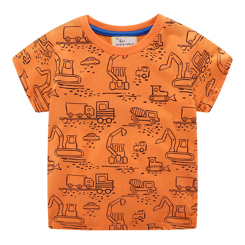Jumping meters Boys Cartoon T shirts for Summer Children&apos;s Cotton Clothes Aircrafts Kids Tops Tees
