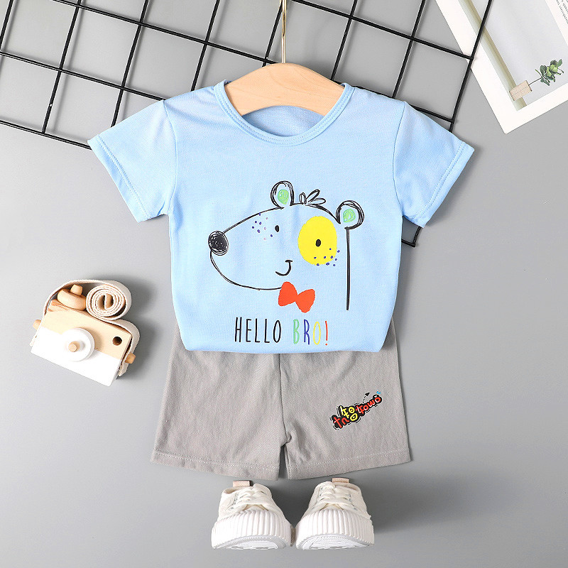 Children's Set Pure Cotton Baby Short sleeve 2-piece Clothes Boy's Clothing Set Toddler For Boy
