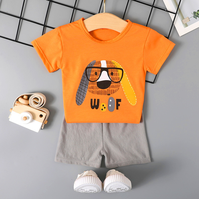 Children's Set Pure Cotton Baby Short sleeve 2-piece Clothes Boy's Clothing Set Toddler For Boy