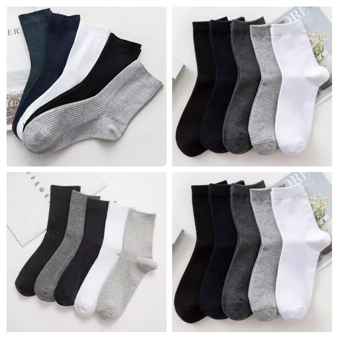 Fashion 3 Prs Plain Office Cotton Men Socks-Assorted