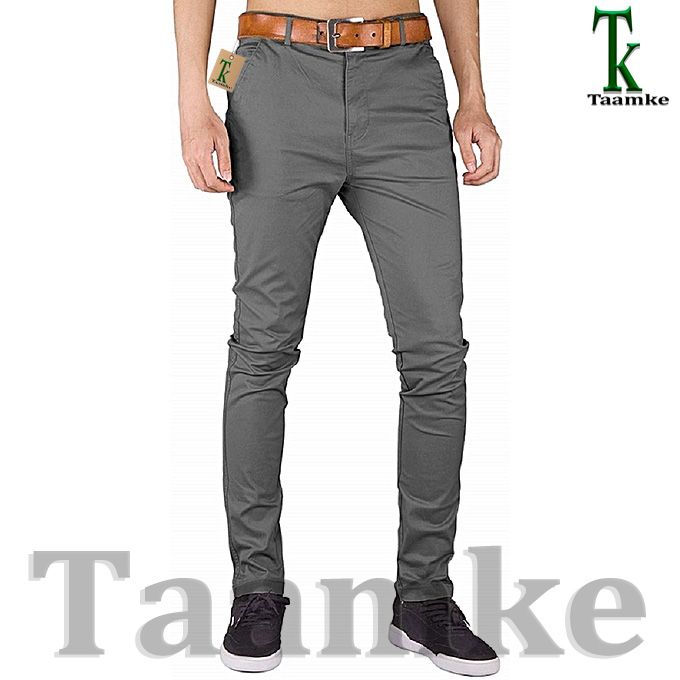 Fashion 2 Soft Khaki Men's Trouser Stretch Slim Fit Casual- Dark Grey &amp; Green+ Free Pair Of Socks