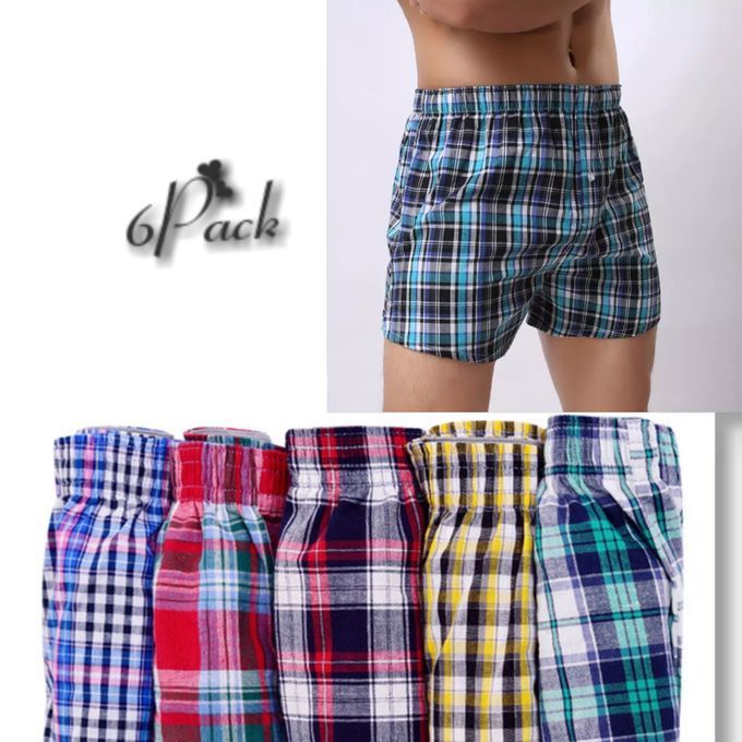 Generic 6Pcs Finest Pure Cotton Quality Checked Men Boxers Very Comfortable Plaid Men Underwear